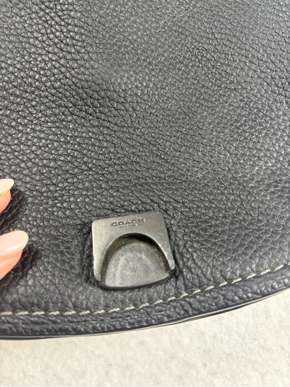 Black Coach SHADOW‎ crossbody in pebble leather